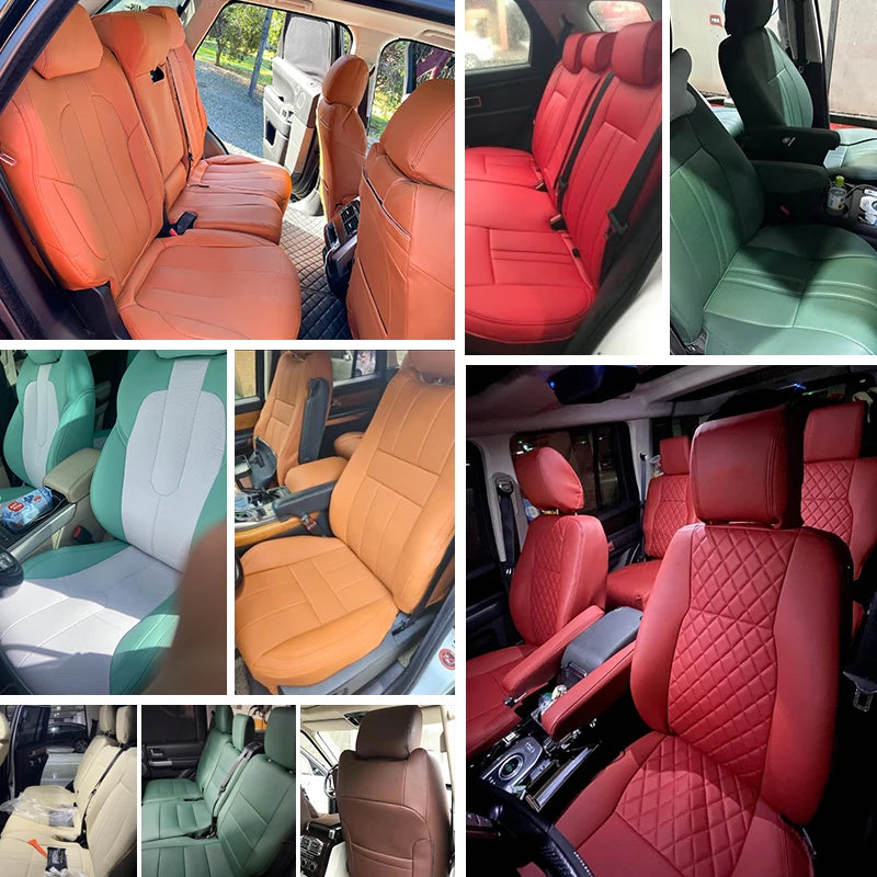 Car seat cover Luxury Leather Original Custom Fit Seat Kits for Land Rover Range Rover Velar Evoque Sport Discovery 3 4 5 Defender Seat Cover