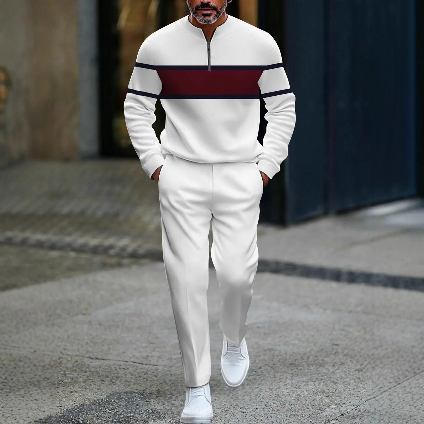 Luxury Men's Trendy Design Clothes Custom Fashionable Knitted Casual Versatile Sportswear Autumn and Winter Man Set Clothes