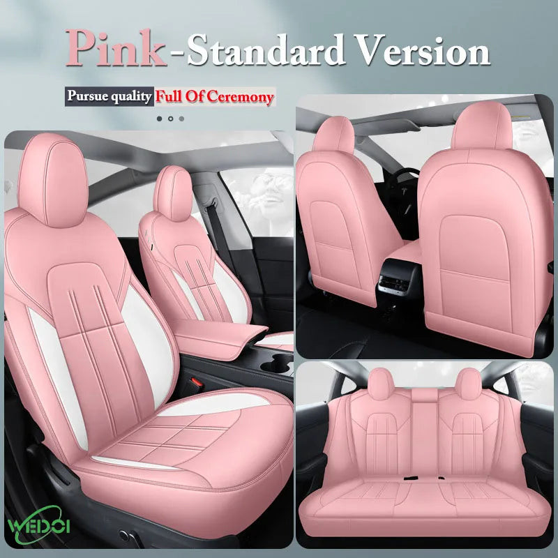 Seat caver 2024 Luxury Car Seat Cover for Tesla Model 3 Car Leather Seats Cover Customized Car Accessories Front Rear Seat Cover