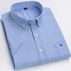 Men's Casual Cotton Linen Knitted Yarn Dyed Short-Sleeved Shirt New Generation Summer Collection Breathable Sweat-Absorbent