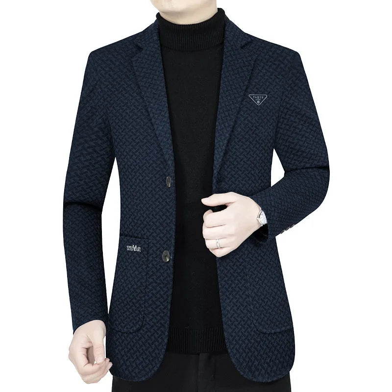 New Spring Men's Business Casual Single-Breasted Coat Jacket for Middle-Aged