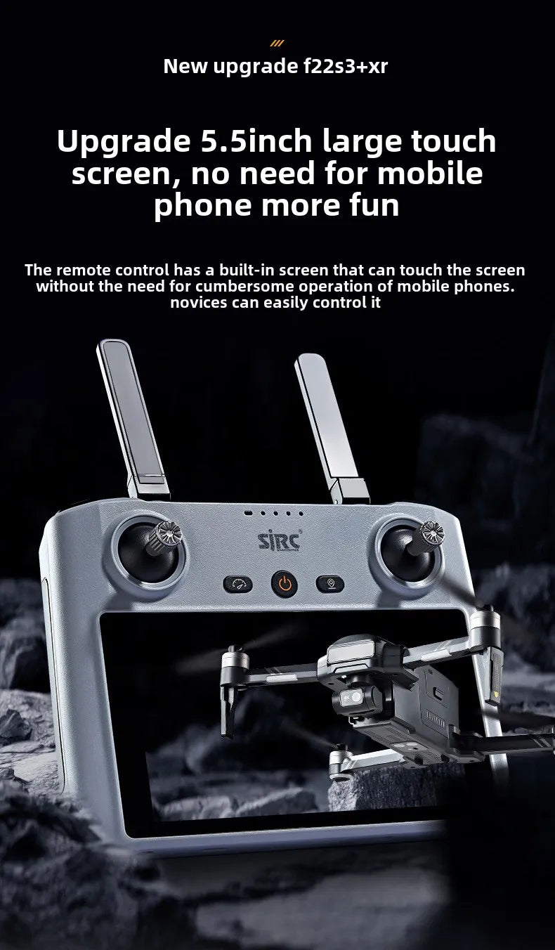 SJRC F22 S3 XR 4K GPS 5G Quadcopter with Screen Remote Control DRONES 3-Axis Gimbal 6KM Repeater FCC EIS HD Camera Drone