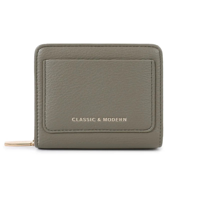 Hot Selling Classic Modern Short Wallet Zipper Closure Multi Card Slot Slim Lightweight Portable Ladies Daily Coin Purse