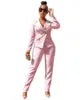 Ladies Sets Suit for the Office Lapel Double Breasted Women Jacket Straight Leg Trouser blazer Set Two Piece Women's Clothing