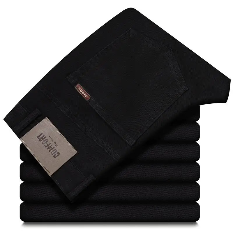 Four-season 100% Pure Cotton Best-selling Men's Casual Pants, Loose Straight Fit with No Hip Restriction Casual Long Pants