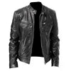 2021 Winter Fashion Motorcycle Leather Oversized Jacket Men Slim Fit Pu Leather Waterproof Warm Black studded Leather Jacket
