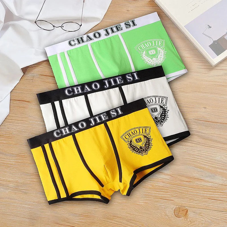 Breathable Underwear for Men Fashionable Teens Underpants Boys Boxer Brief Trunk Hipster Shorts