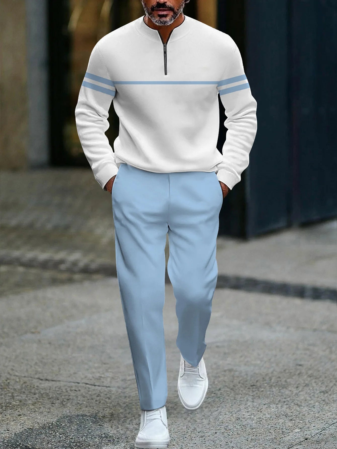 Luxury Men's Trendy Design Clothes Custom Fashionable Knitted Casual Versatile Sportswear Autumn and Winter Man Set Clothes