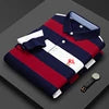 High Quality 100% Cotton Men's Long Sleeve Striped Polo Shirt with RL Embroidery Business Casual Polo Tops#RL