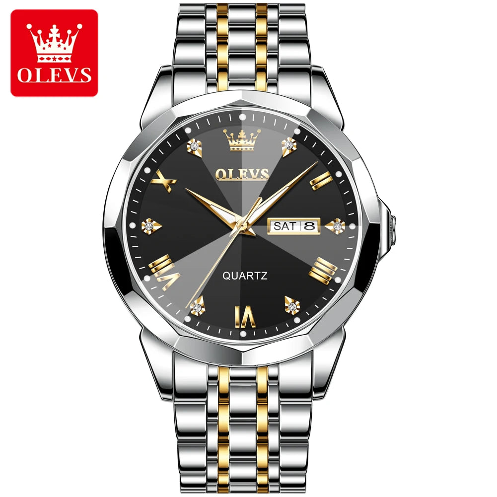 OLEVS 9931 Custom Oem logo Business Watch Luxury Men's Watch Waterproof Luminous Quartz Classic Steel  Watches for Men