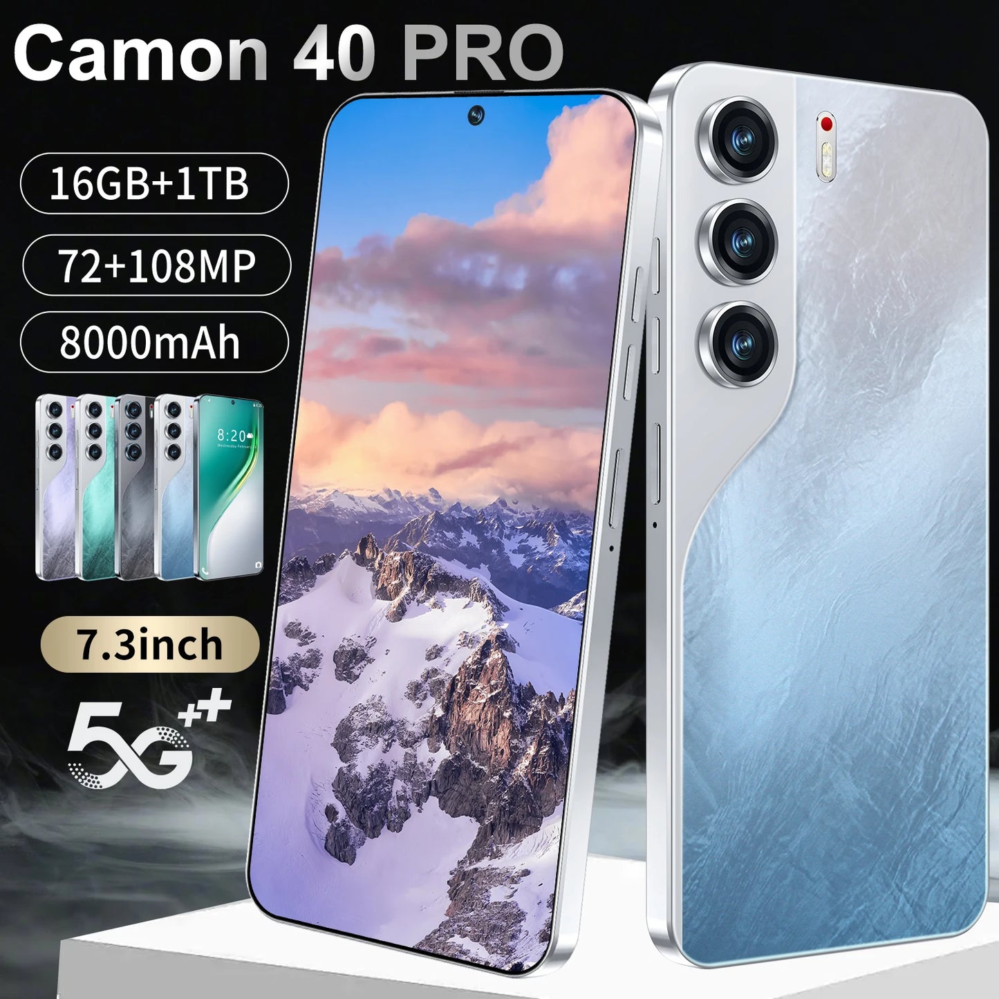 Original Unlocked 16GB Tecno Camon 40 Pro 5G Smartphone 7.3 Inch 1TB 5G Phone