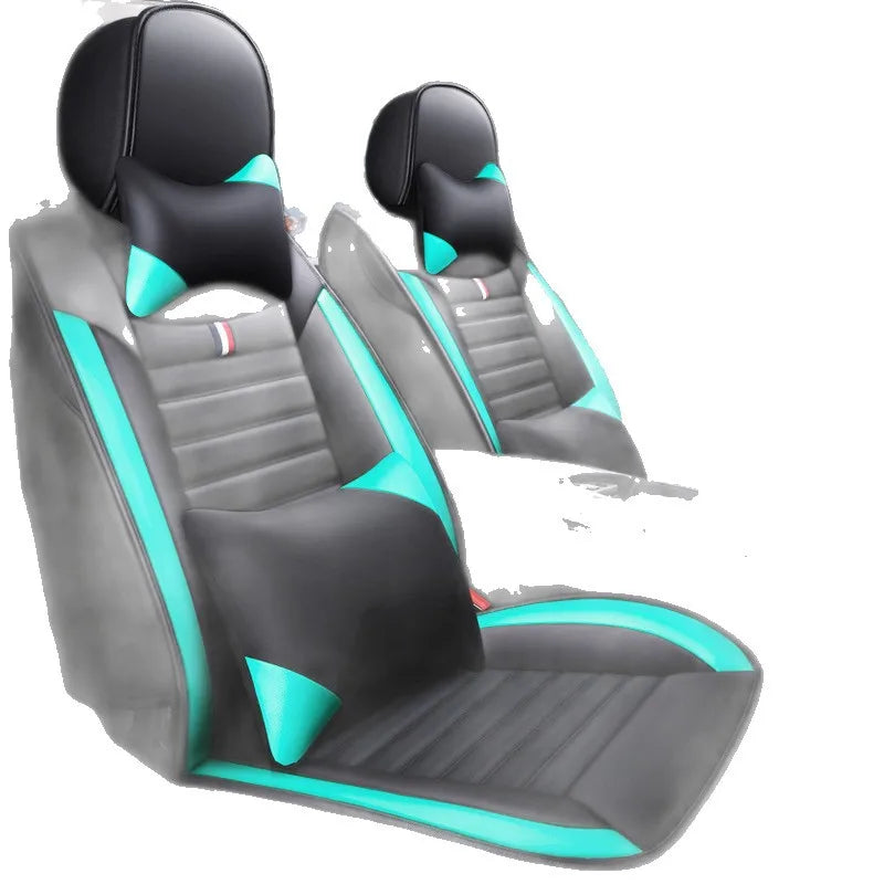 car seat cover Five-seat Universal Leather Car Seat Cushion Cover Full-Enclosed Wear-Resistant Durable Removable Standard Fitment