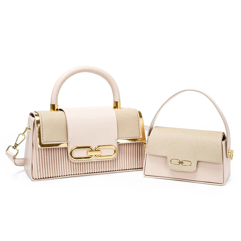 Women hand bag Elegant New Design Banquet Bag Striped Decoration Shoulder Bag for Women Fashion Two Piece Set Ladies Handbag