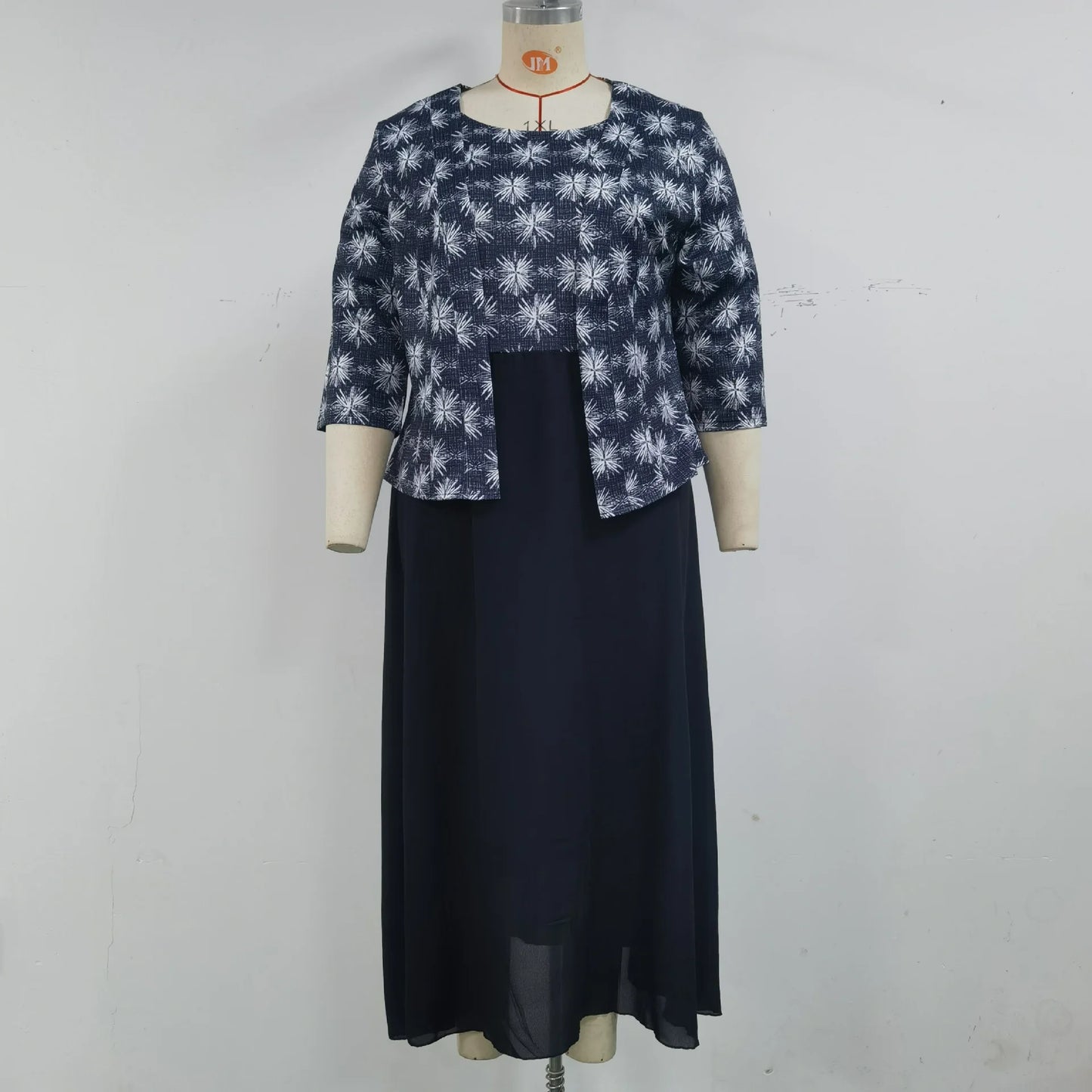 Latest Design Plus Size African Women's Clothing Official Elegant Two Pieces Ladies Dresses for Women