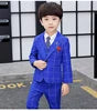 High Quality Boys Plaid Wedding Suit Kids Tuxedos Formal Dress Child Morning Coat Blazer Clothes Sets Toddler Gentlemen Costumes