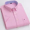 Men's Casual Cotton Linen Knitted Yarn Dyed Short-Sleeved Shirt New Generation Summer Collection Breathable Sweat-Absorbent