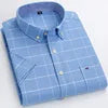 Men's Casual Cotton Linen Knitted Yarn Dyed Short-Sleeved Shirt New Generation Summer Collection Breathable Sweat-Absorbent