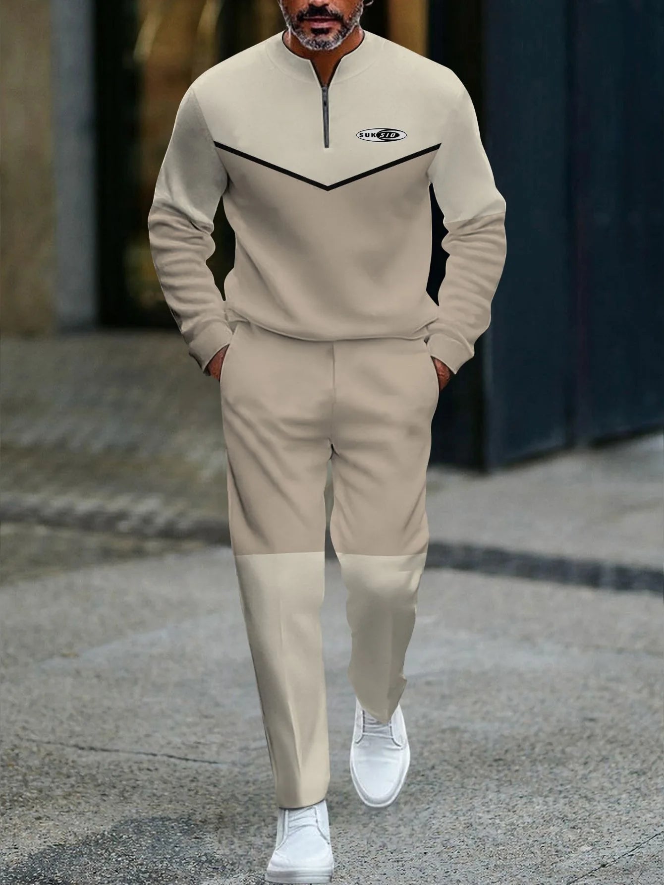 Luxury Men's Trendy Design Clothes Custom Fashionable Knitted Casual Versatile Sportswear Autumn and Winter Man Set Clothes