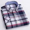 Men's Casual Cotton Linen Knitted Yarn Dyed Short-Sleeved Shirt New Generation Summer Collection Breathable Sweat-Absorbent