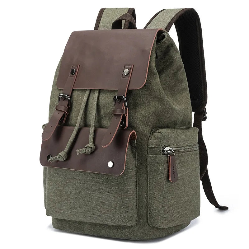 Custom Canvas Men's Weekender Travel Bag with String Closure Portable Computer Bag for Men Women Student School Use Durable