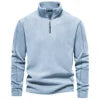 Men's Plaid 1/4 Quarter Zip Polar Fleece Pullover Sweatshirt Winter Stand Hoodies Tops Pocket Plain Dyed Color Block Design