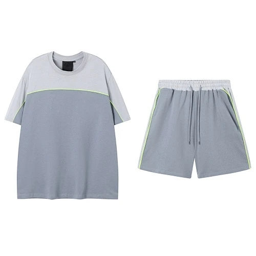 High End Men's Sports Suit with Luxurious Designer Style, Simple and Fashionable Cotton Short Sleeved Shorts Sports Suit