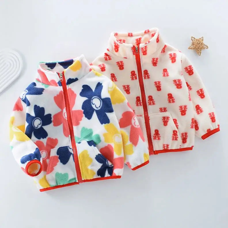 Toddler Girls Hoodies Sweatshirt Children's Spring Jacket Girls Fleece Warm Padded Top Baby Out of the Fall and Winter Clothes