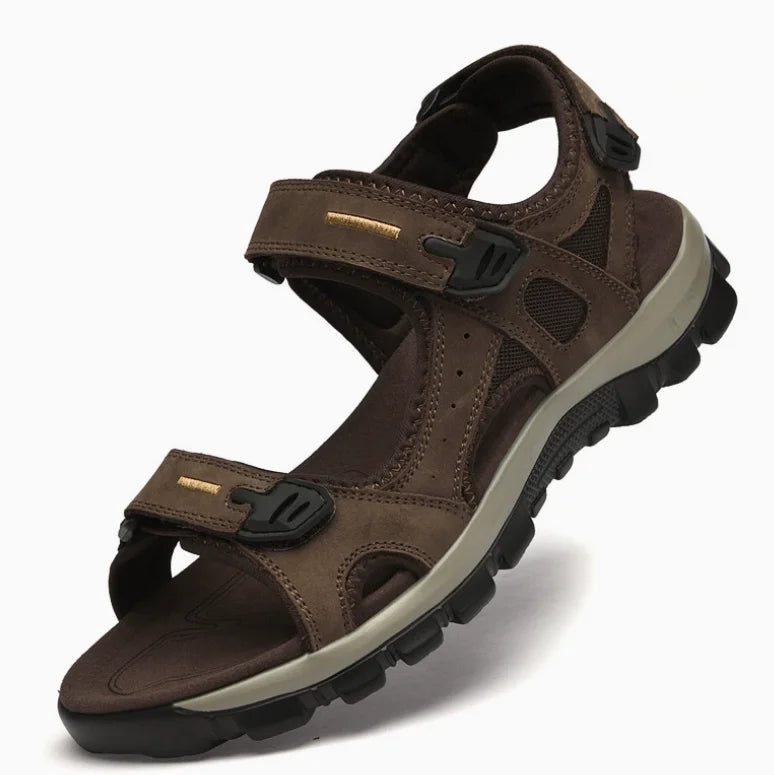 New Brand Design ECO Men's Summer Solid Sandals High Quality Outdoor Sandals with Breathable Thick Cowhide Upper USA Market Oem