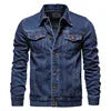 Fashion Casual Cotton Jean Jacket Men Plus Size Solid Denim Jacket Outdoor High Street Thick Denim Coat for Men