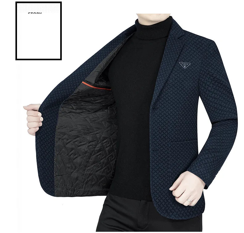New Spring Men's Business Casual Single-Breasted Coat Jacket for Middle-Aged