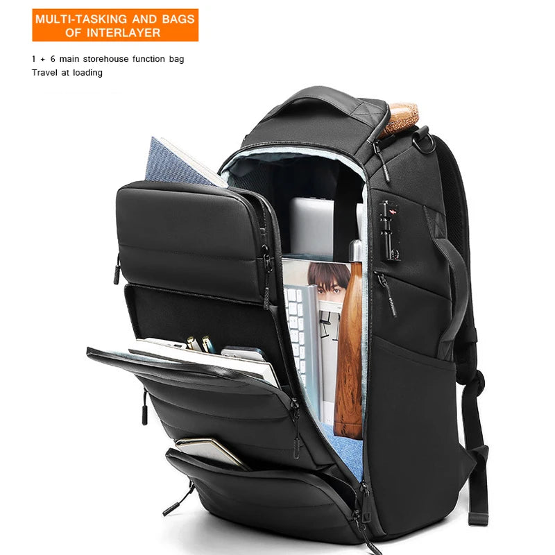 New  Large Capacity Men Business Backpack Waterproof Oxford Outdoor Travel Multifunctional TSA Lock Luggage Bags for Men