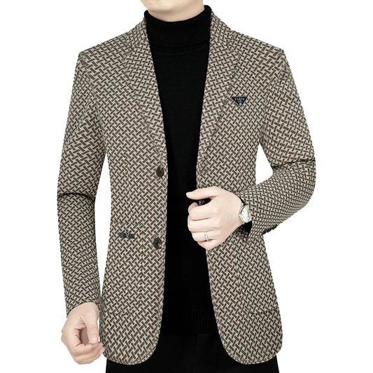 New Spring Men's Business Casual Single-Breasted Coat Jacket for Middle-Aged