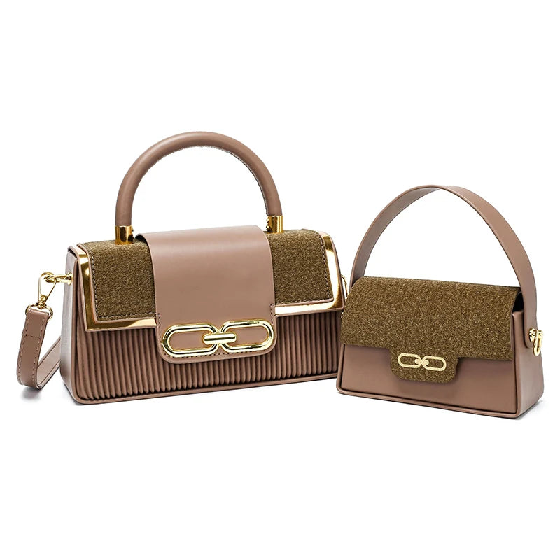 Women hand bag Elegant New Design Banquet Bag Striped Decoration Shoulder Bag for Women Fashion Two Piece Set Ladies Handbag