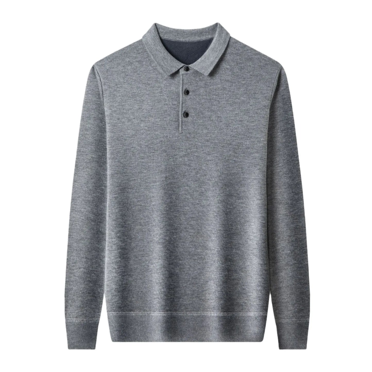 Men's Formal Winter Lapel Machine Washed Velvet Thickening Knit Top and Bottom for Polo Shirt Plus Size Warm Style