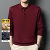 Men's Formal Winter Lapel Machine Washed Velvet Thickening Knit Top and Bottom for Polo Shirt Plus Size Warm Style