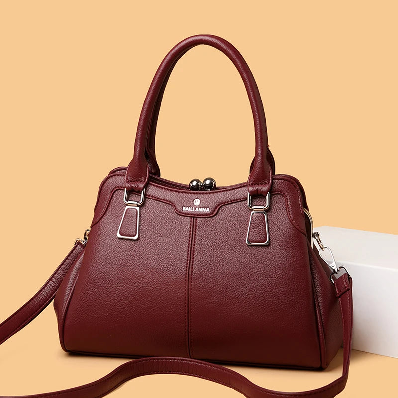 New High-End PU Fashion Women's Casual Tote Crossbody Bag with Zipper Closure Versatile Daily Use