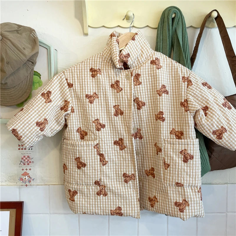 2022 Autumn Winter Infant Baby Boys Thicken Outwears Cotton Padded Coat Casual Solid Clothes Fleece Toddler Winter Jacket