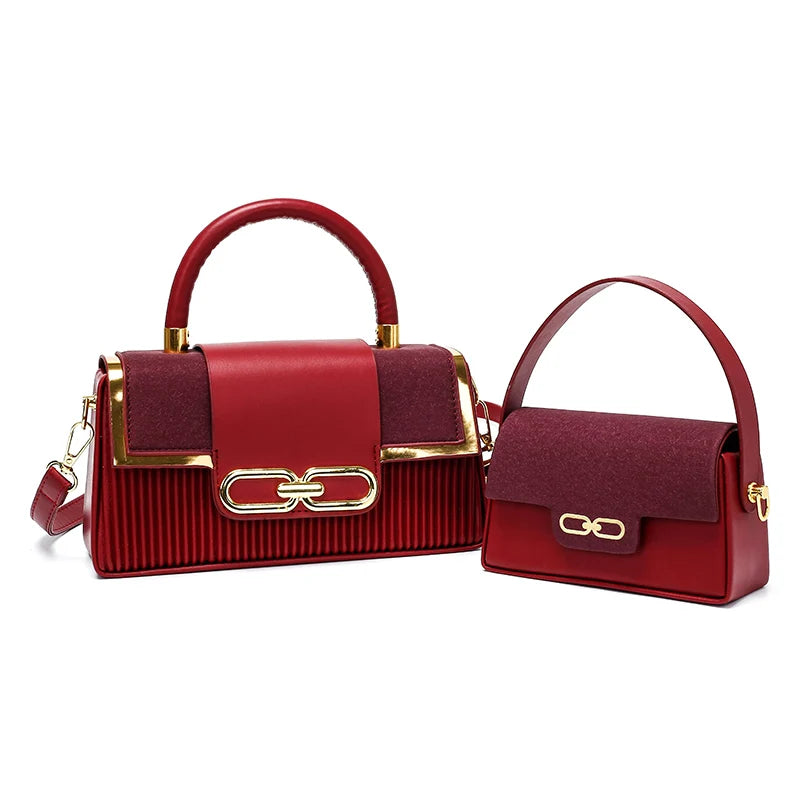 Women hand bag Elegant New Design Banquet Bag Striped Decoration Shoulder Bag for Women Fashion Two Piece Set Ladies Handbag