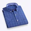 Men's Casual Cotton Linen Knitted Yarn Dyed Short-Sleeved Shirt New Generation Summer Collection Breathable Sweat-Absorbent