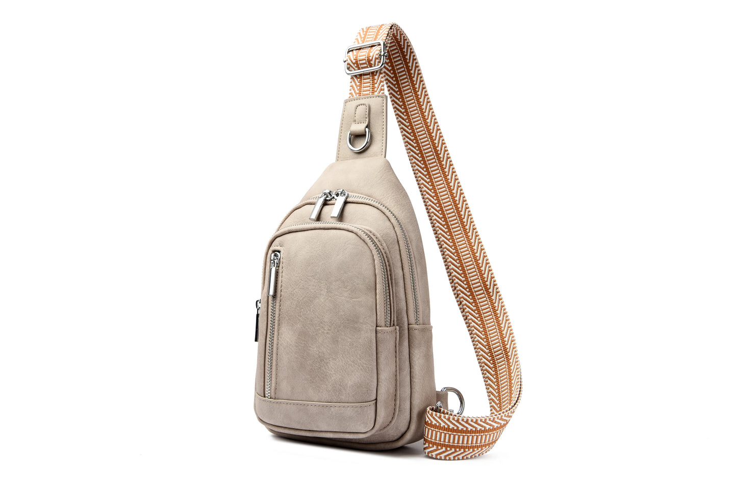 OEM Women's Vintage PU Leather Crossbody Fanny Pack Multifunctional Sling Chest Waist Bag for Travel Fashionable Lady National