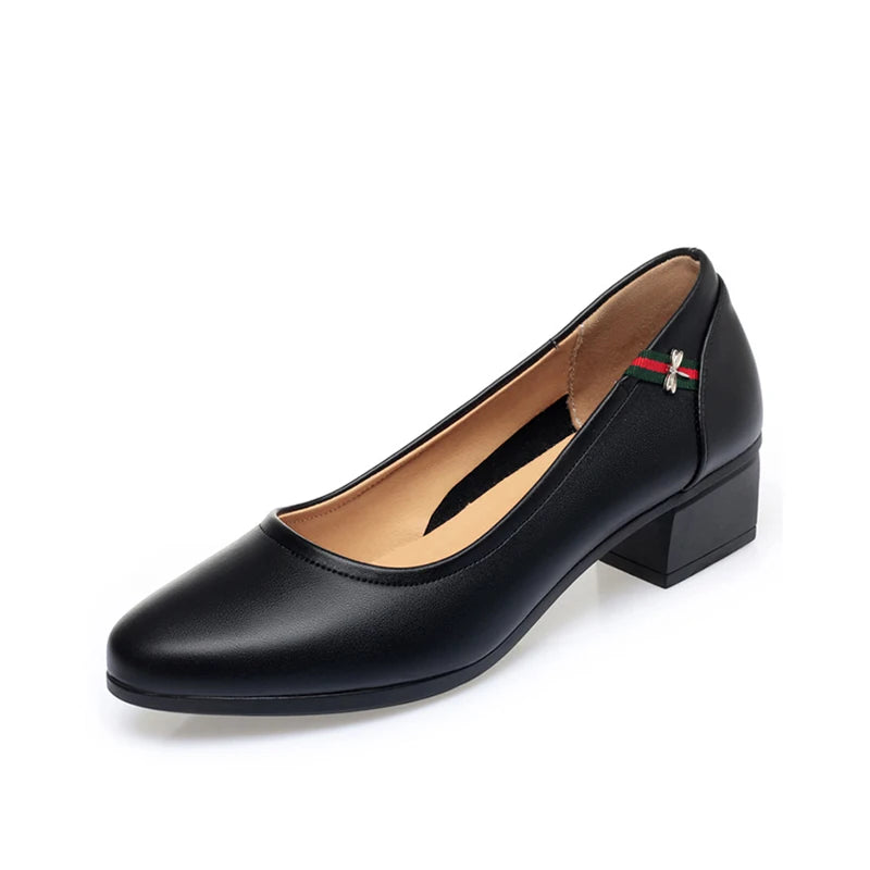 Women Office Shoes Heels Soft Comfortable Daily Walking Leather Brown Black Flat Office Shoes Work Shoes for Women and Ladies