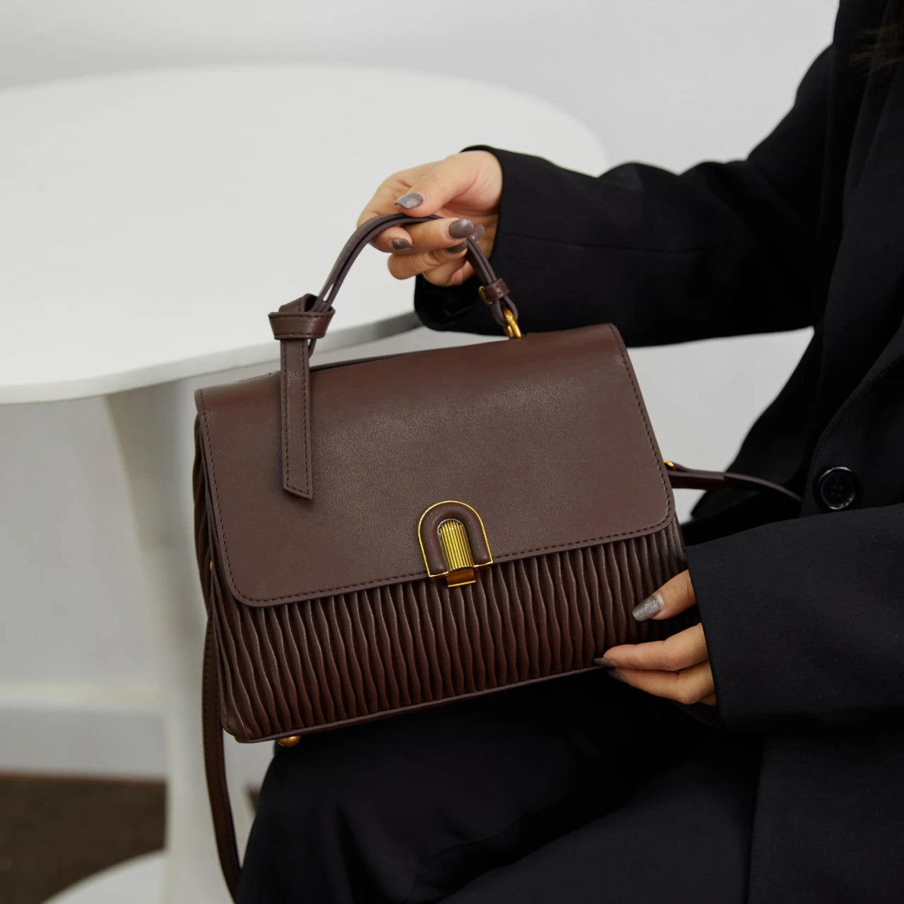 Women hand bag Color Multi Layer Shoulder Square Handbags Ladies Crossbody Tote Sling Bag Top High Quality Leather Single Bag