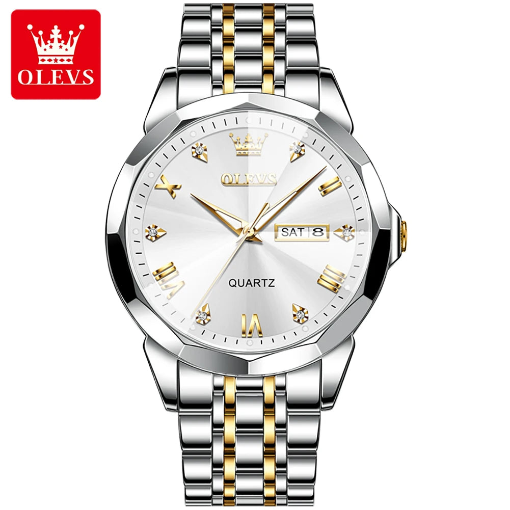 OLEVS 9931 Custom Oem logo Business Watch Luxury Men's Watch Waterproof Luminous Quartz Classic Steel  Watches for Men