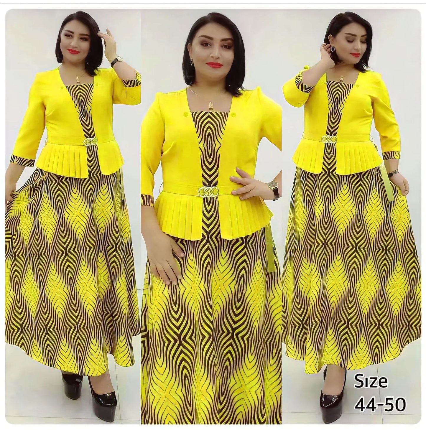 2023 New Classy Africa Design Women Dress 2 Pcs Suit Coat and Dress Office Suits Women Good Quality Printed Dress With Coat