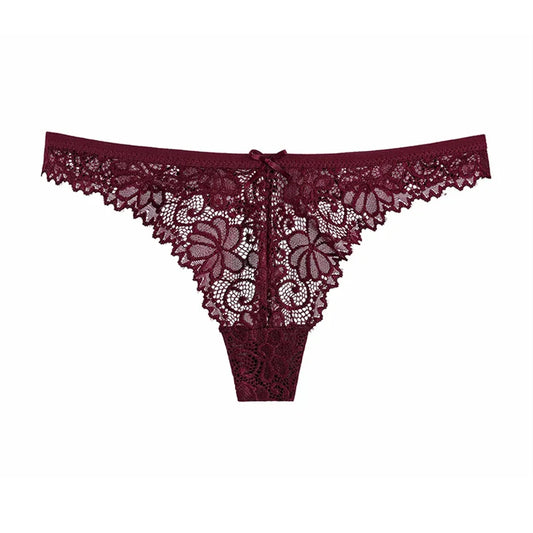 New Breathable Low Waist Sexy Lace Thong Comfortable Cotton Crotch Women's Underwe