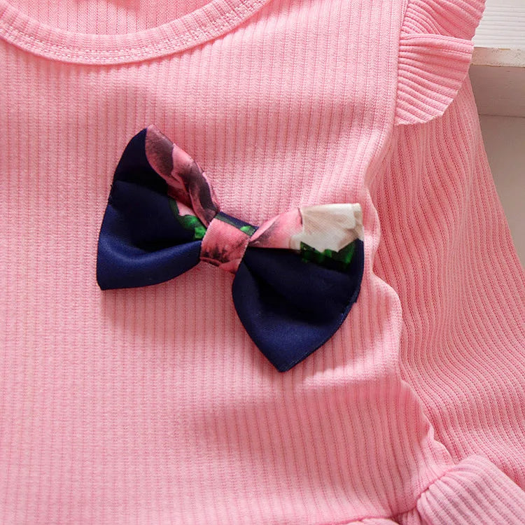 Flower Girl Dress Casual 1-9 Years Floral Baby Girls Dresses Cotton 4 Colors Wedding Party Children Clothes Birthday Clothing