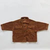 D301 Children's Coat Spring and Autumn New Korean Version of Retro Foreign Style Printed 100% Cotton Cardigan for Boys and Girls