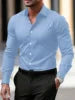 S-3XL Spring and Autumn Long Sleeved Shirt Business Suit Plus Size Long Sleeved Workwear Men's Work Shirt