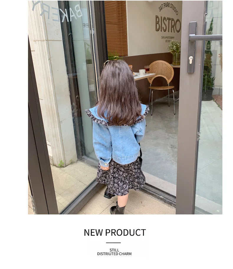 Autumn Korean Design Little Baby Girls Long Sleeve Flower A-Line Breathable Eco-Friendly Dresses Toddler Kids