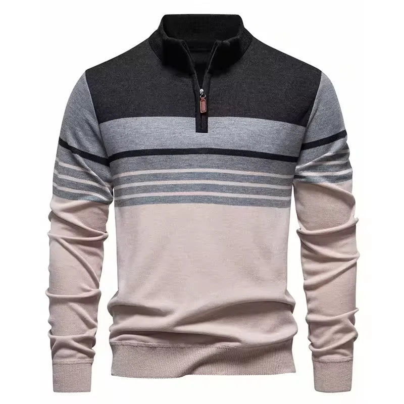 2026 New Arrival Men's Quarter Zip up Sweaters Slim Fit Lightweight Mock Neck Knitted Pullover Casual Polo Sweaters